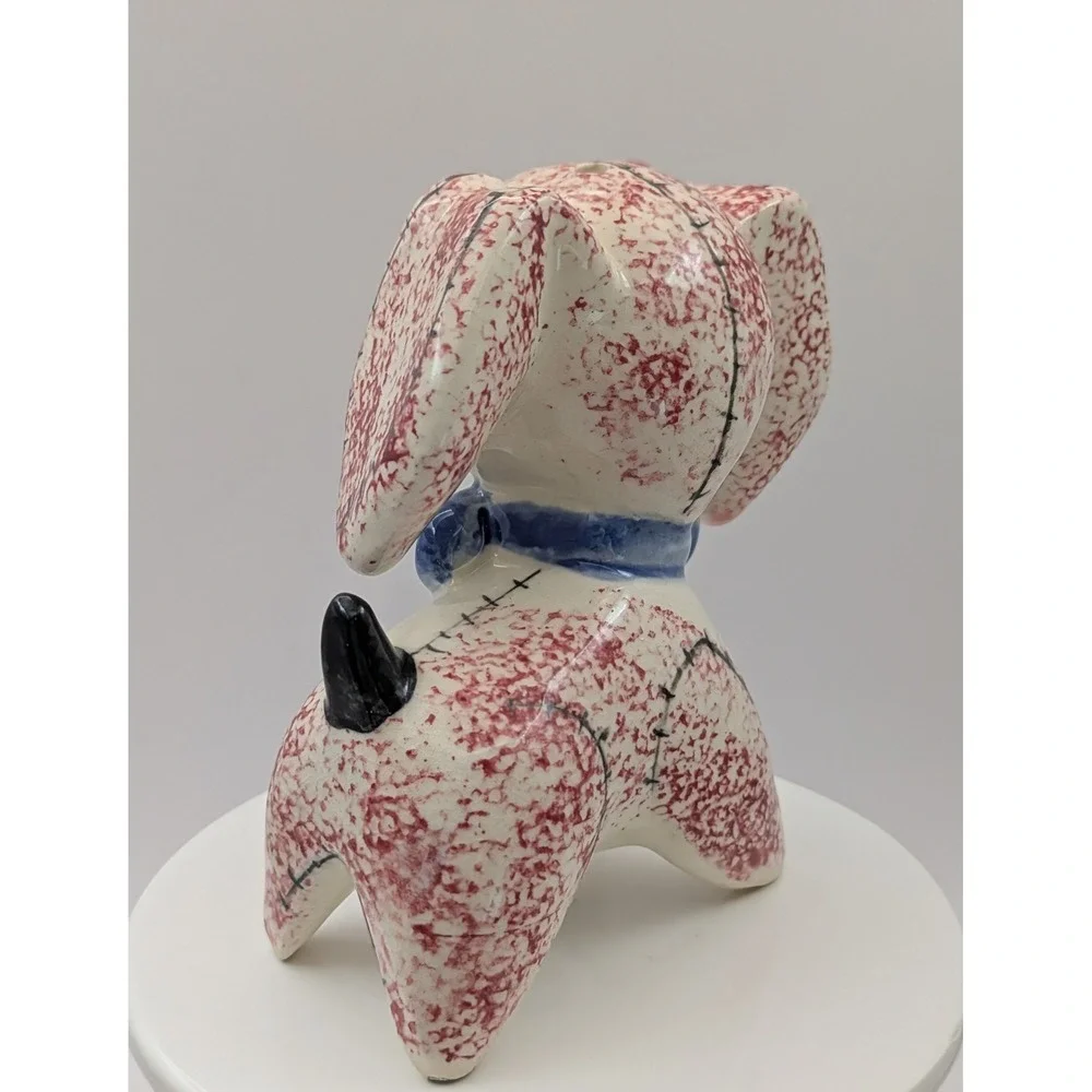 Vintage Ceramic Patchwork Puppy Pepper Shaker Japan‎ Kitschy READ